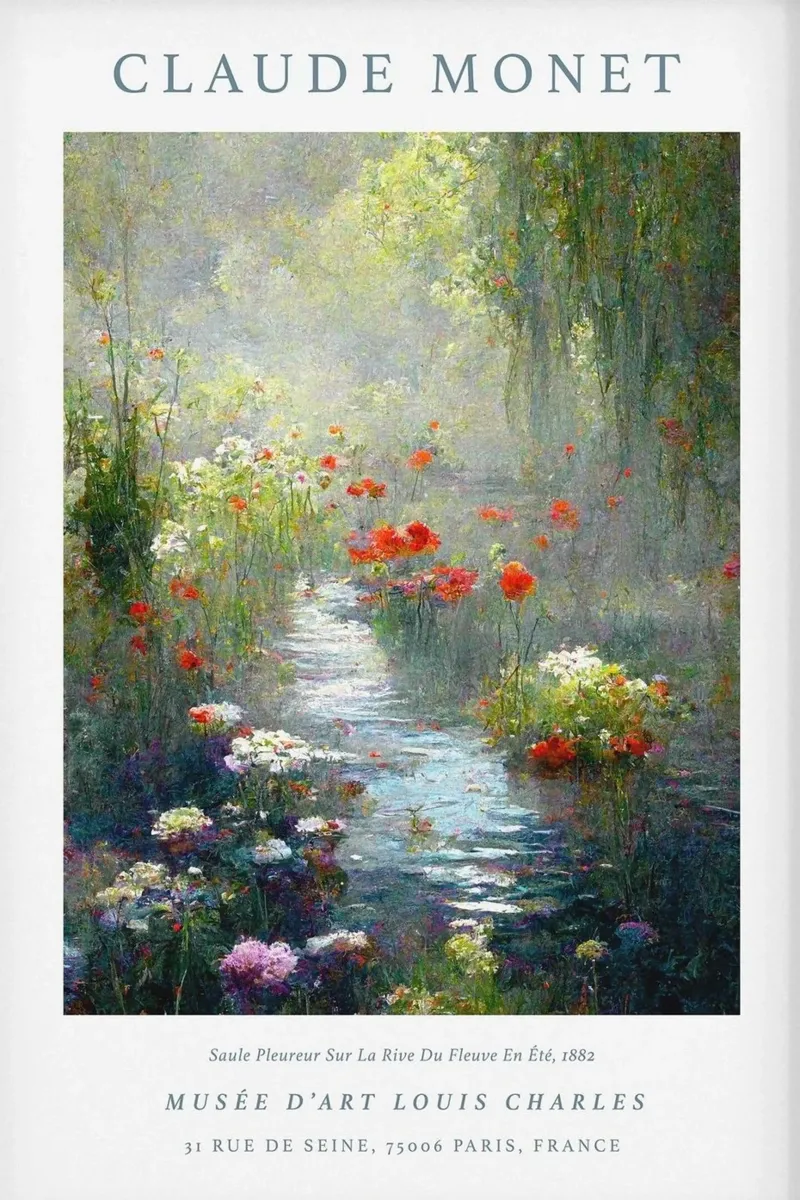 fiume pianta vita flora all'aperto claude monet pellicola backlit da belong shop