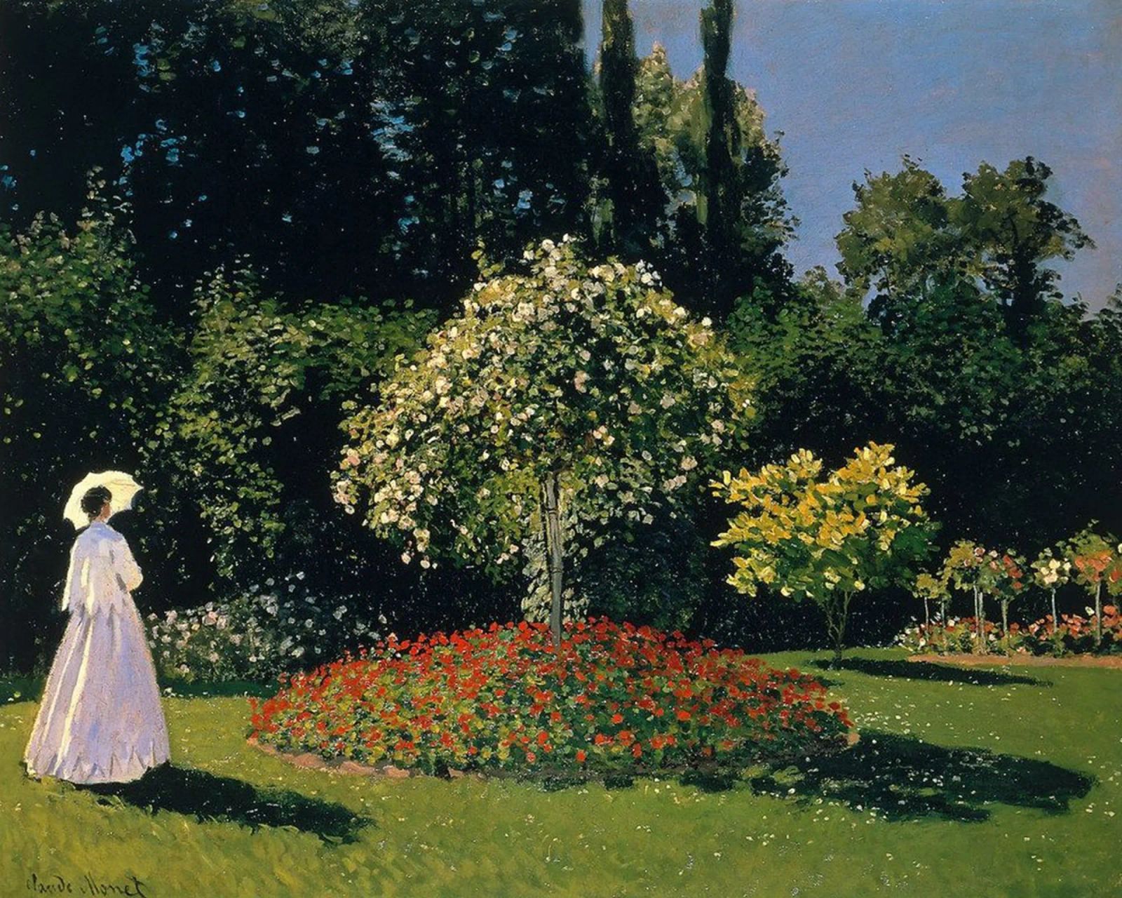garten malerisch frau ruhe claude monet Poster von belong shop