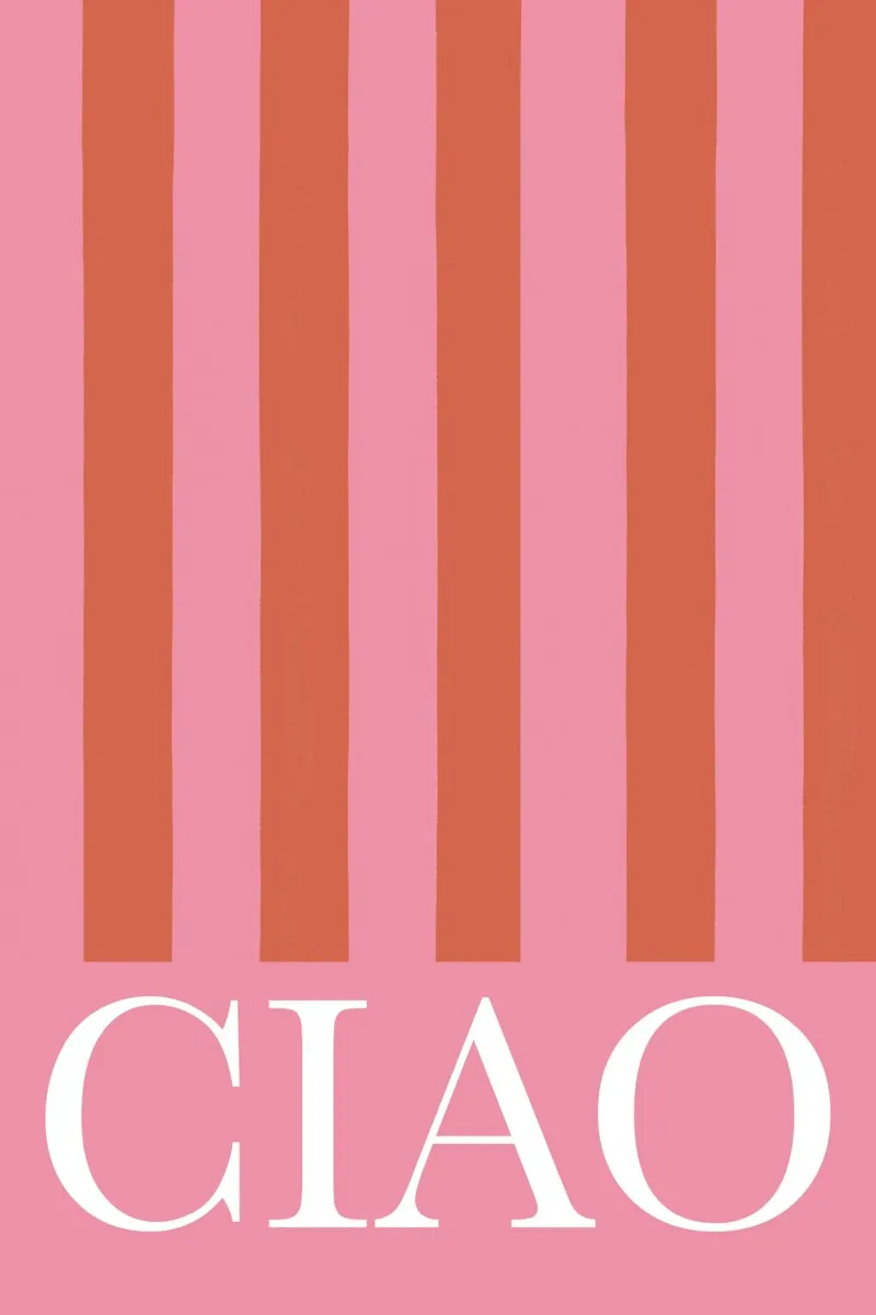 Ciao Pink and Red Stripes pellicola backlit da GraceDigitalArtCo