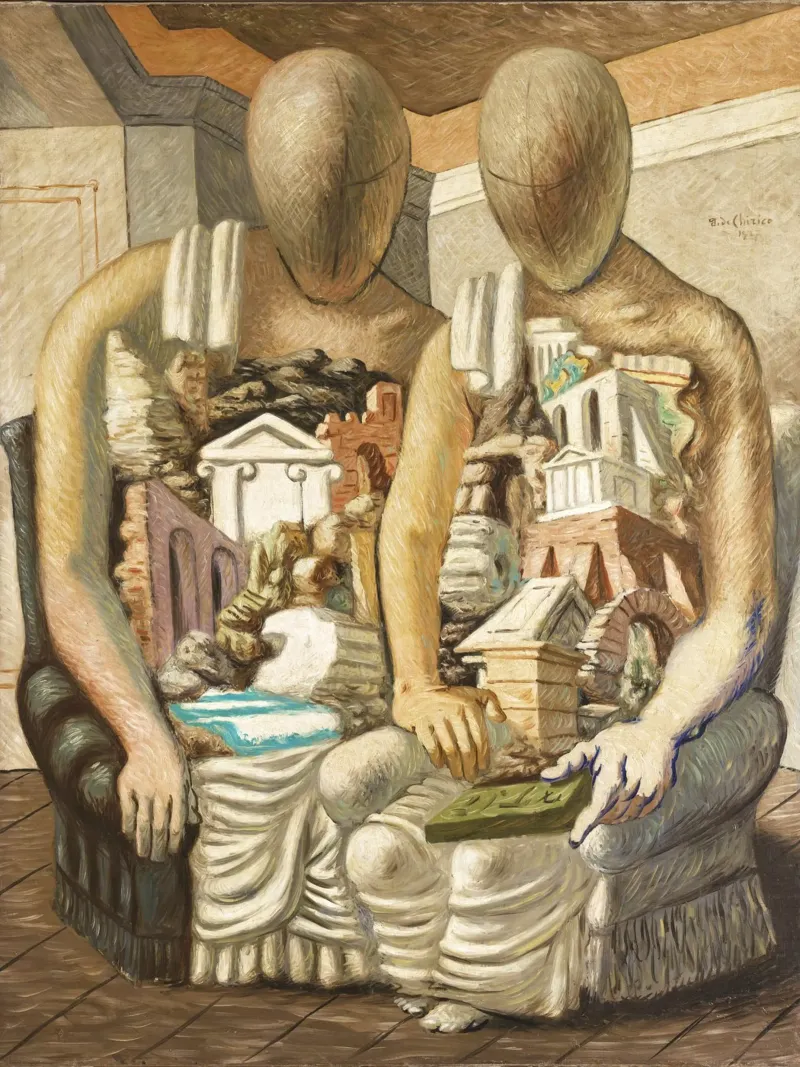 Gli Archeologi by Giorgio de Chirico pellicola backlit da Classic Art Prints