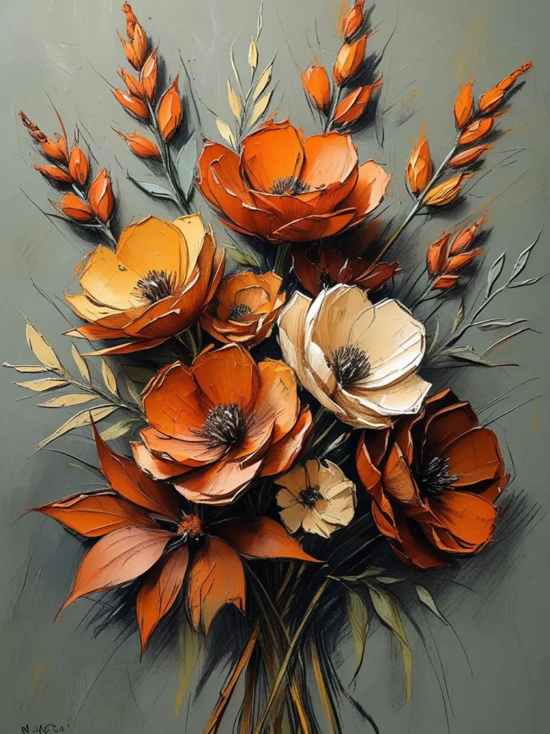 L'abbraccio dell'autunno: Un bouquet di colori autunnali alluminio dibond da Artistic-shop