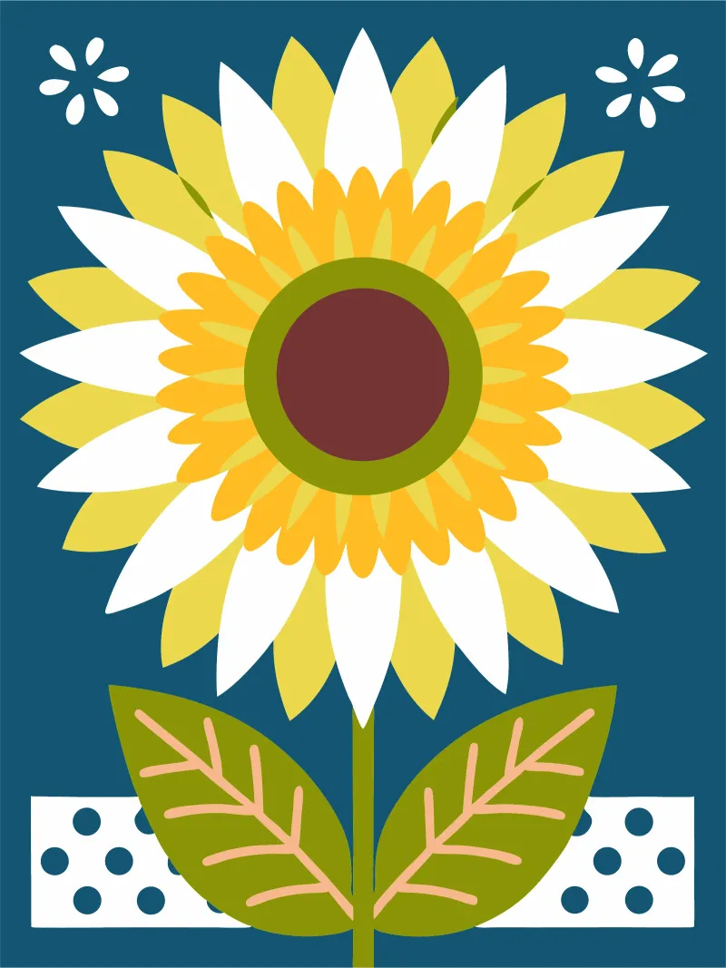 Girasole tela con Cornice a cassetta da FLOWER PLACE SHOP