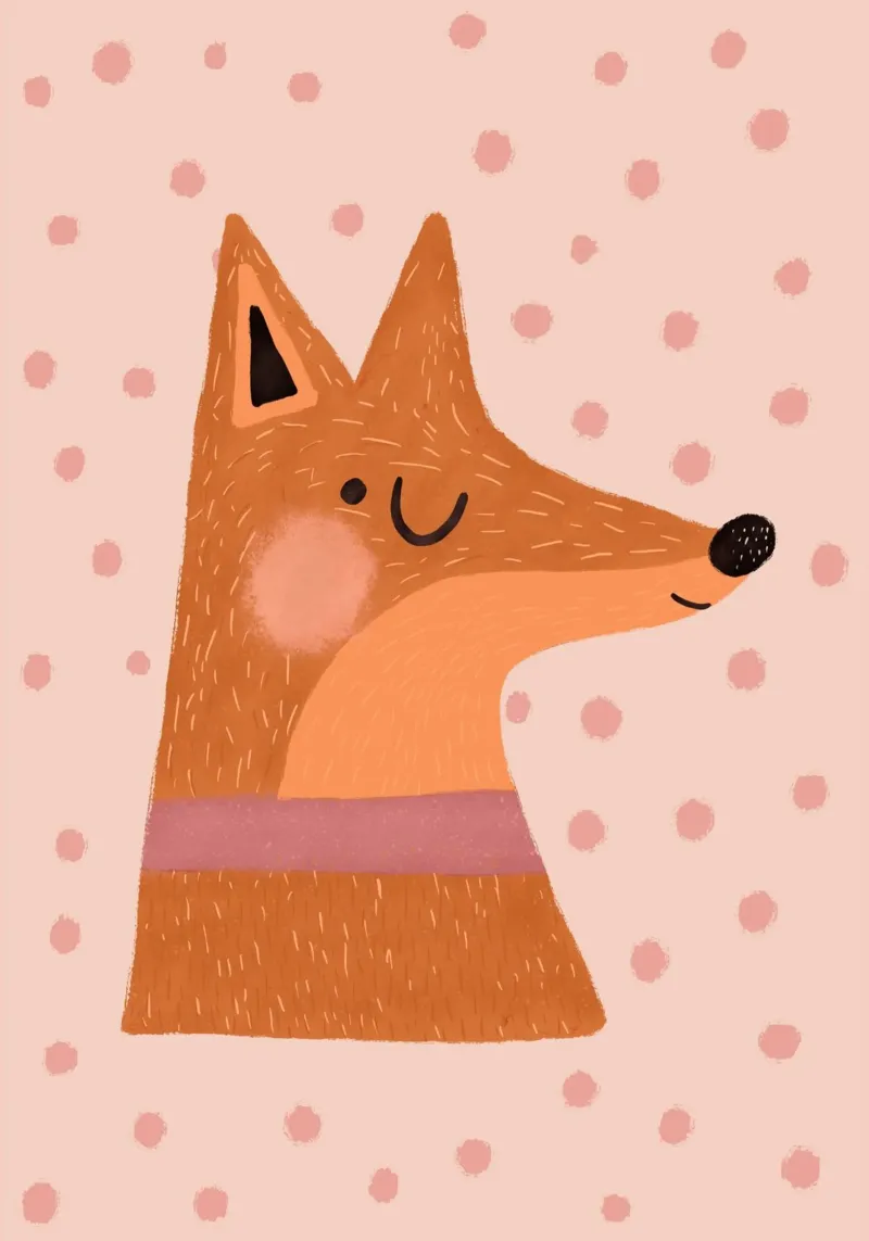 Stampa della volpe per la cameretta, arte da parete, set di stampe per bambini poster con telaio in legno da Little Lola