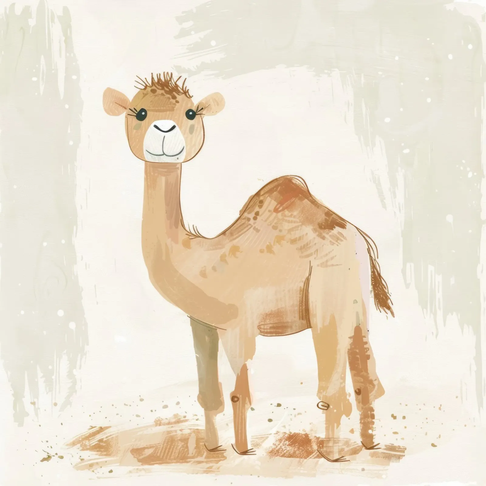 Stylized Illustration of a Dromedary Camel canvas with Floater frame by DesignDoodle