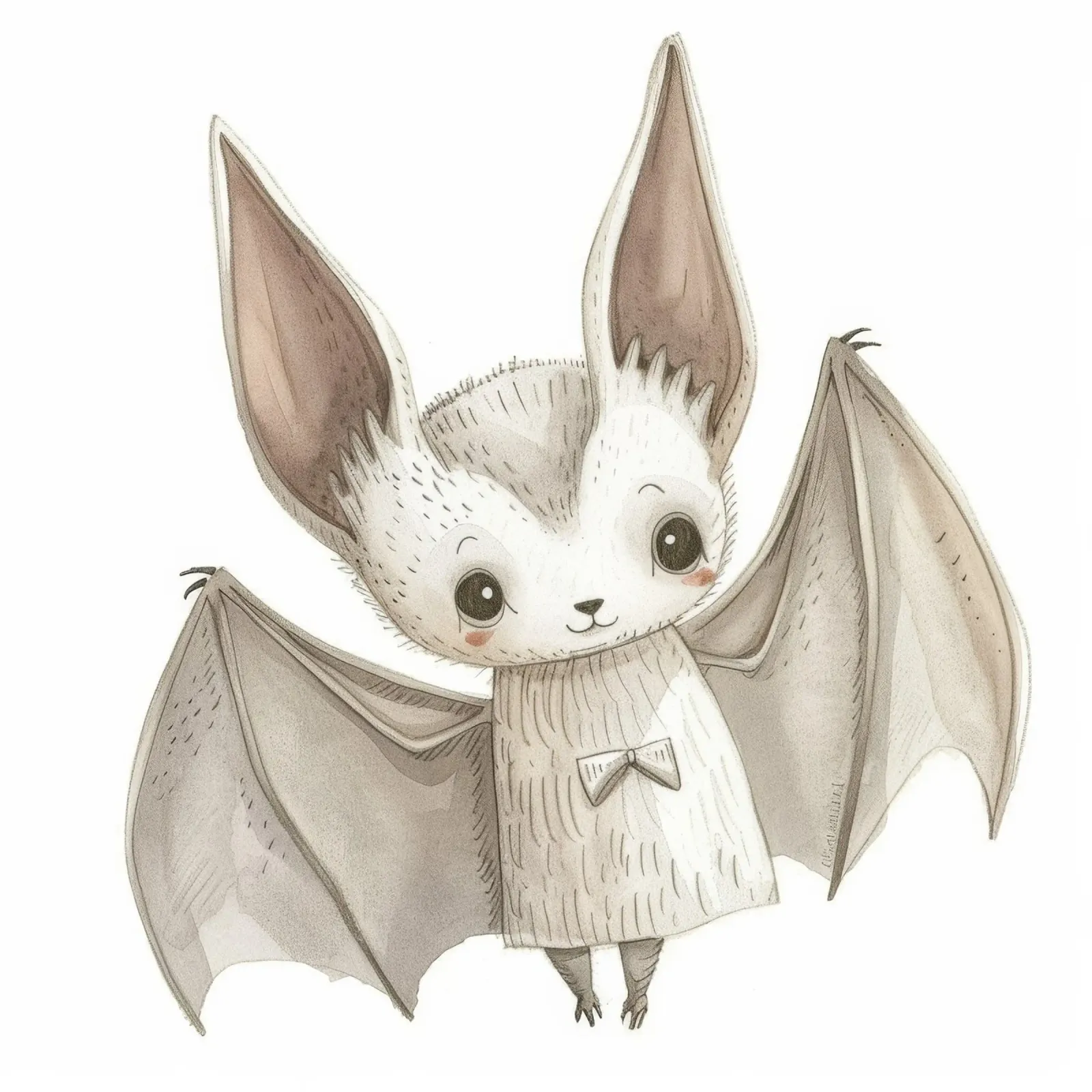 Illustrazione stilizzata di un pipistrello grigio con ali distese pellicola backlit da DesignDoodle