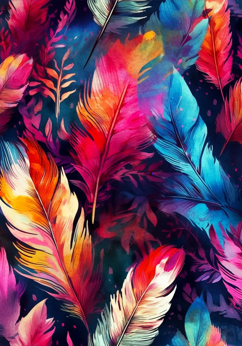 Feathers colors hahnemühle by Lionmixart