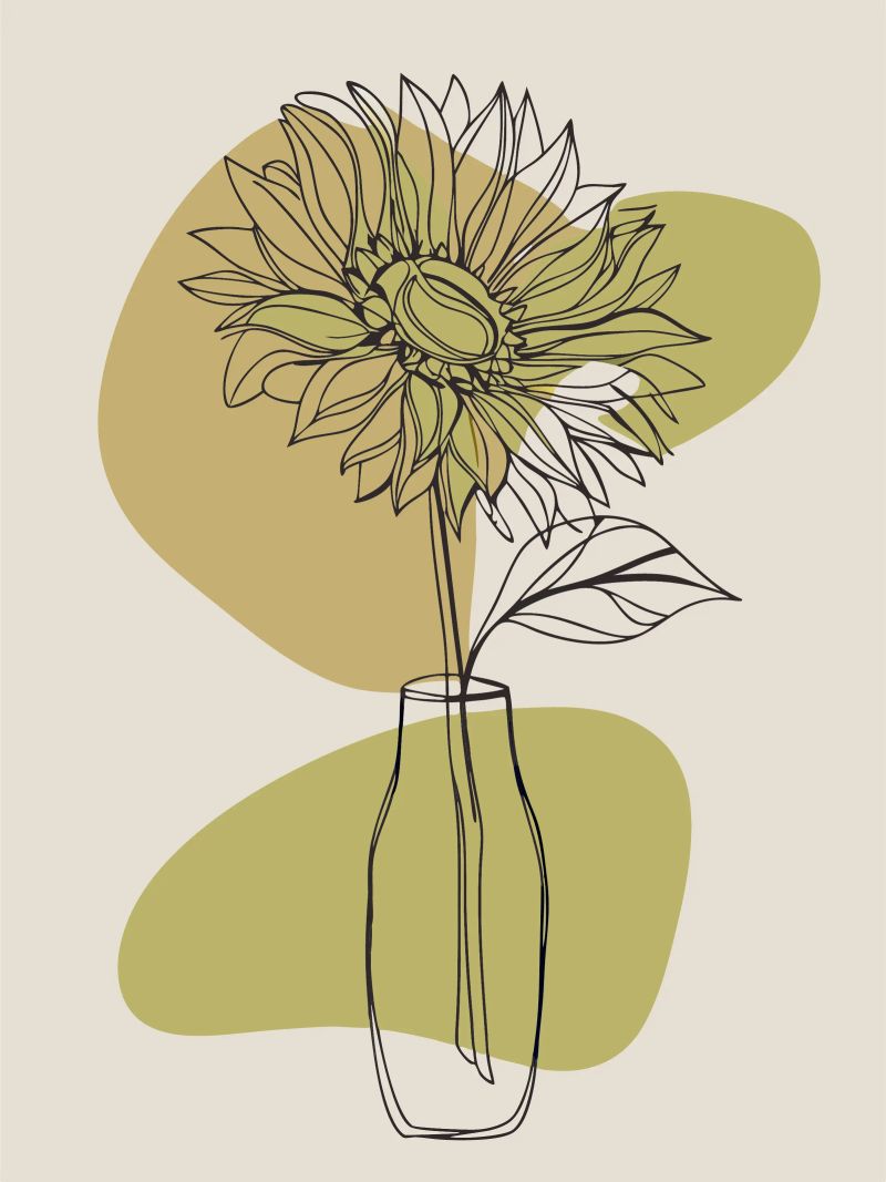 Minimalist Sunflower poster by RELAXING TOUCH