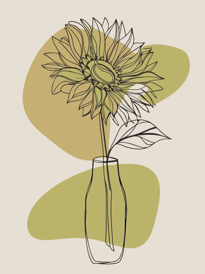 Minimalist Sunflower poster by RELAXING TOUCH