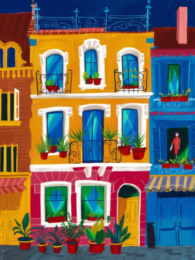 Sun-Kissed Balconies canvas by Lumi Eyes