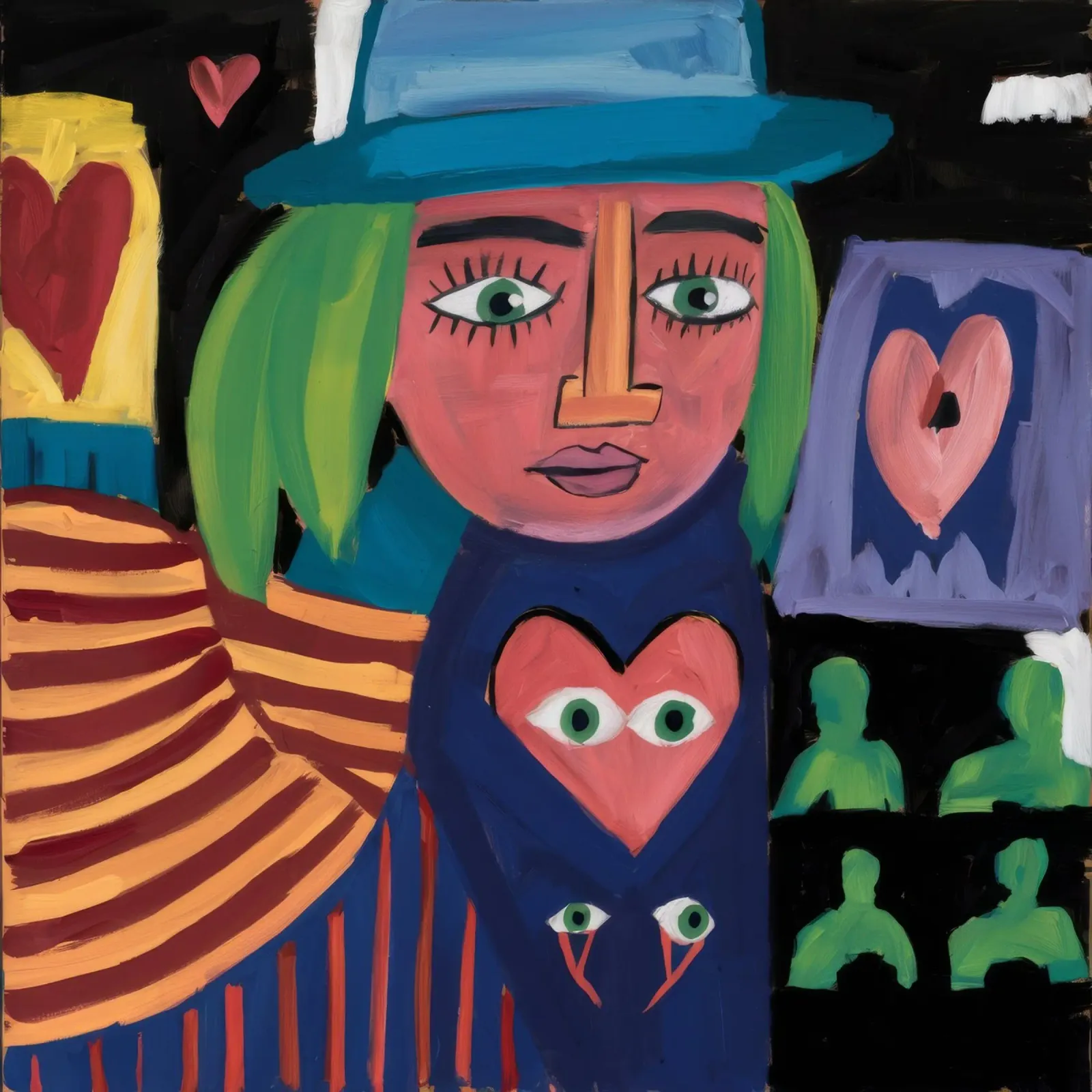 Abstracte hartstrijder canvas met Baklijst van Chroma Haven