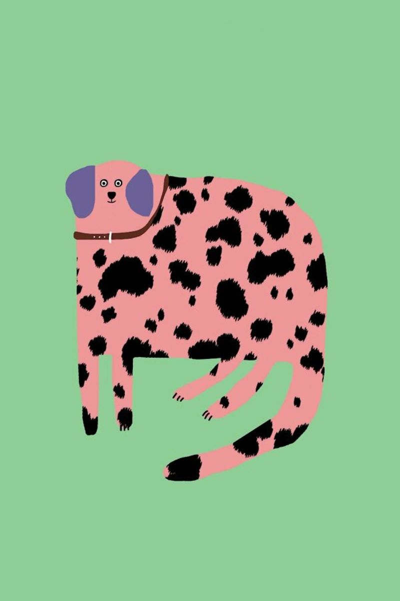 Pink Dalmatian poster by Lora O'Callaghan