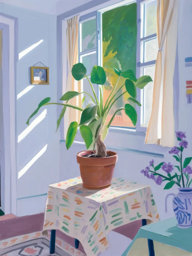 Angolo di lettura illuminato dal sole tela con Cornice a cassetta da Chroma Haven