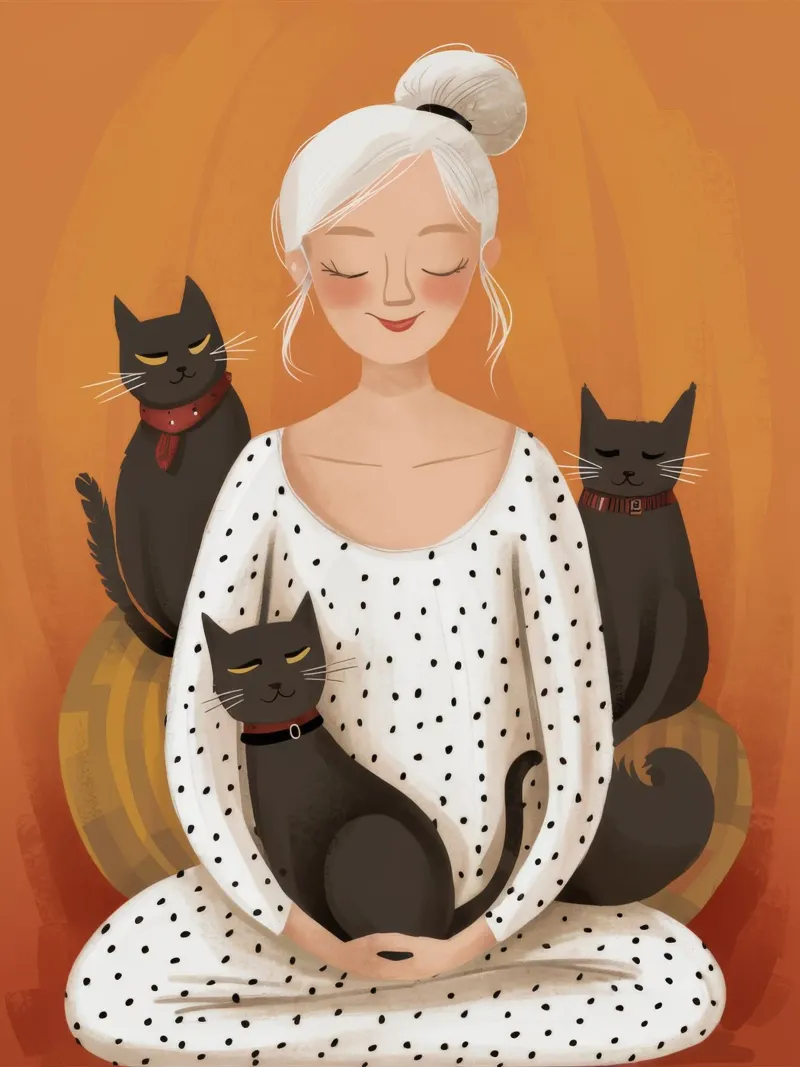 Coccole serene per i gatti pellicola backlit da Chroma Haven