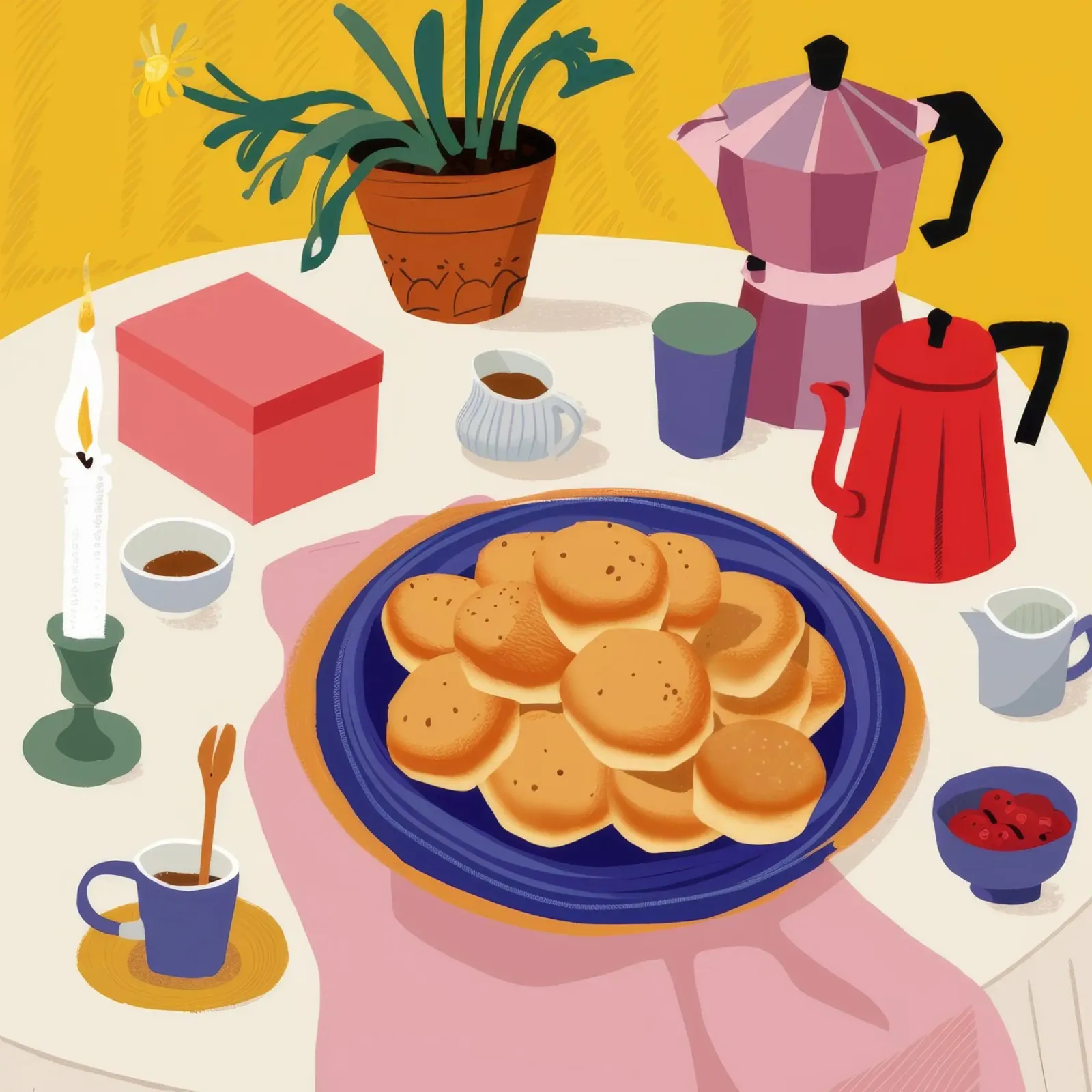 Rituale del caffè mattutino poster con telaio in legno da Chroma Haven