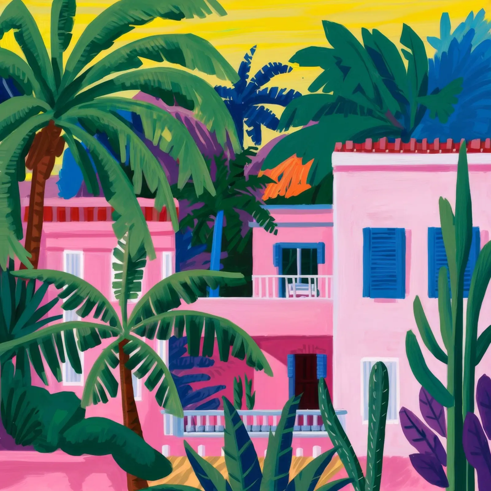 Villa rosa tropicale poster da Chroma Haven