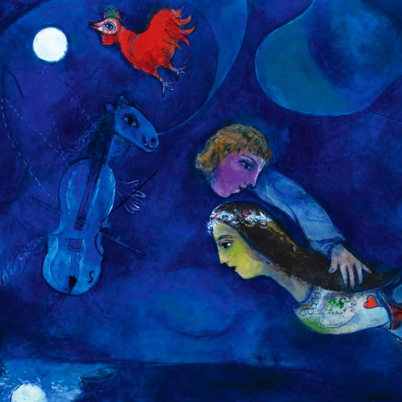 marc chagall -CoqВ rougeВ dansВ laВ nuit tela da MC Exhebition