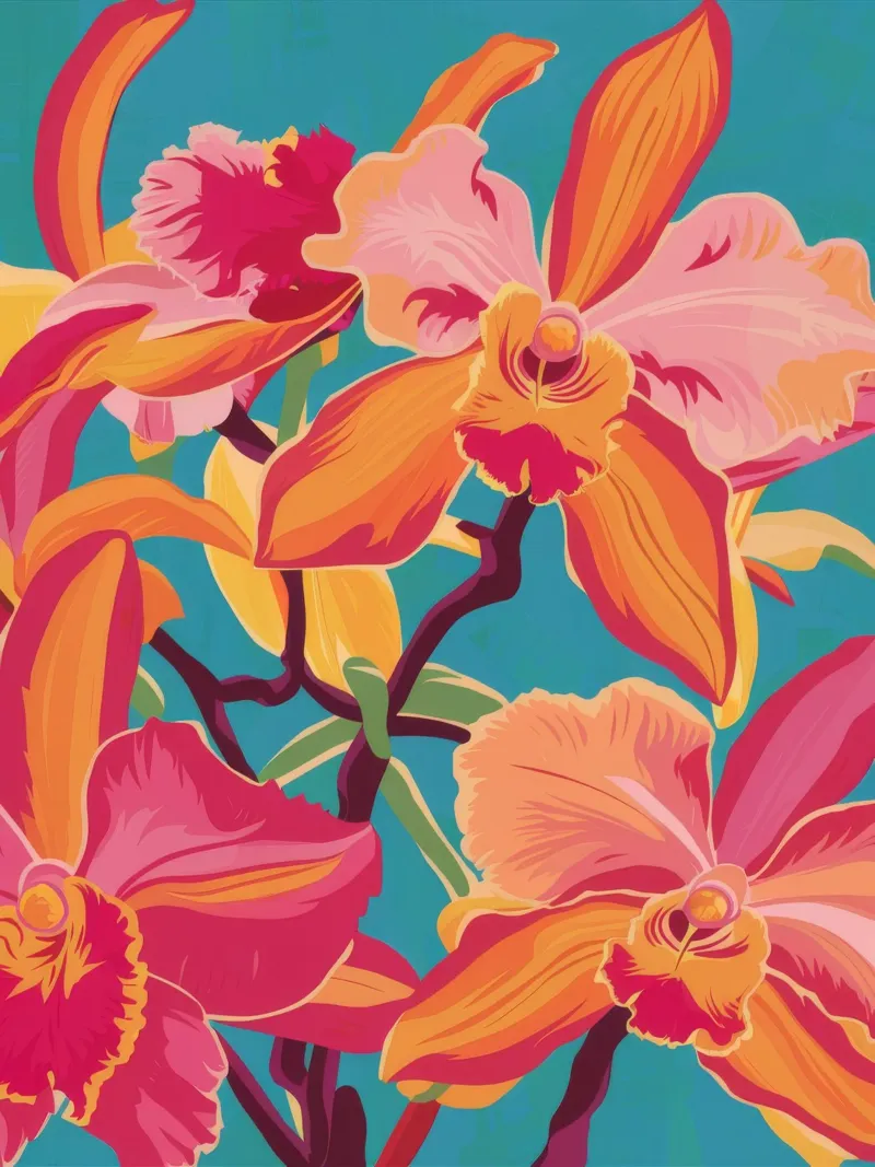 Orchidea Jungle Blaze pellicola backlit da Paez Harmony