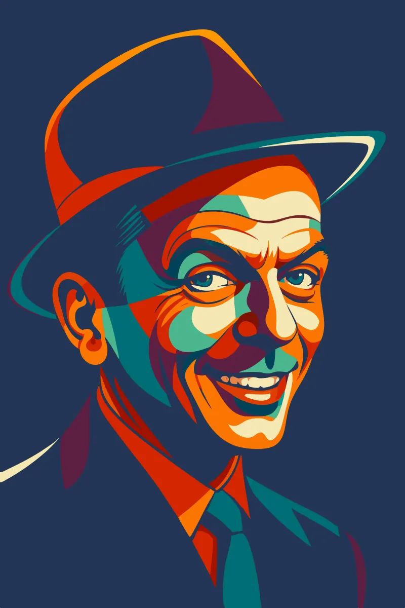 frank sinatra retro pop art wpap pellicola backlit da aiswa