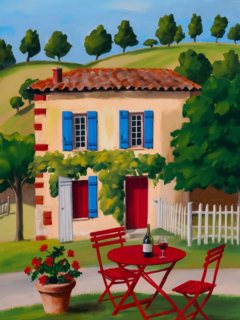 Mesa roja Alfresco metacrilato de Paez Harmony