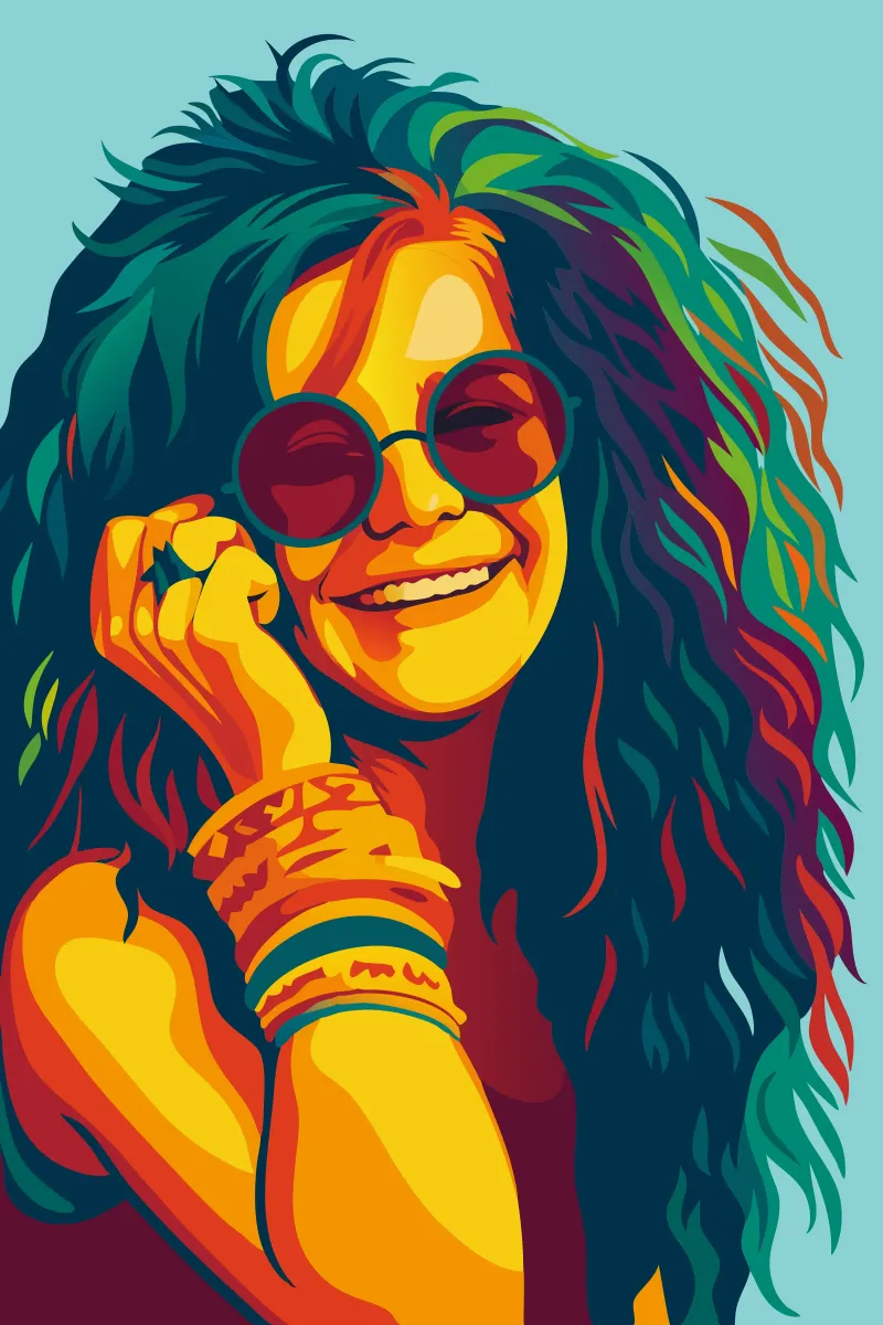 janis joplin retro pop art wpap carta hahnemühle da aiswa