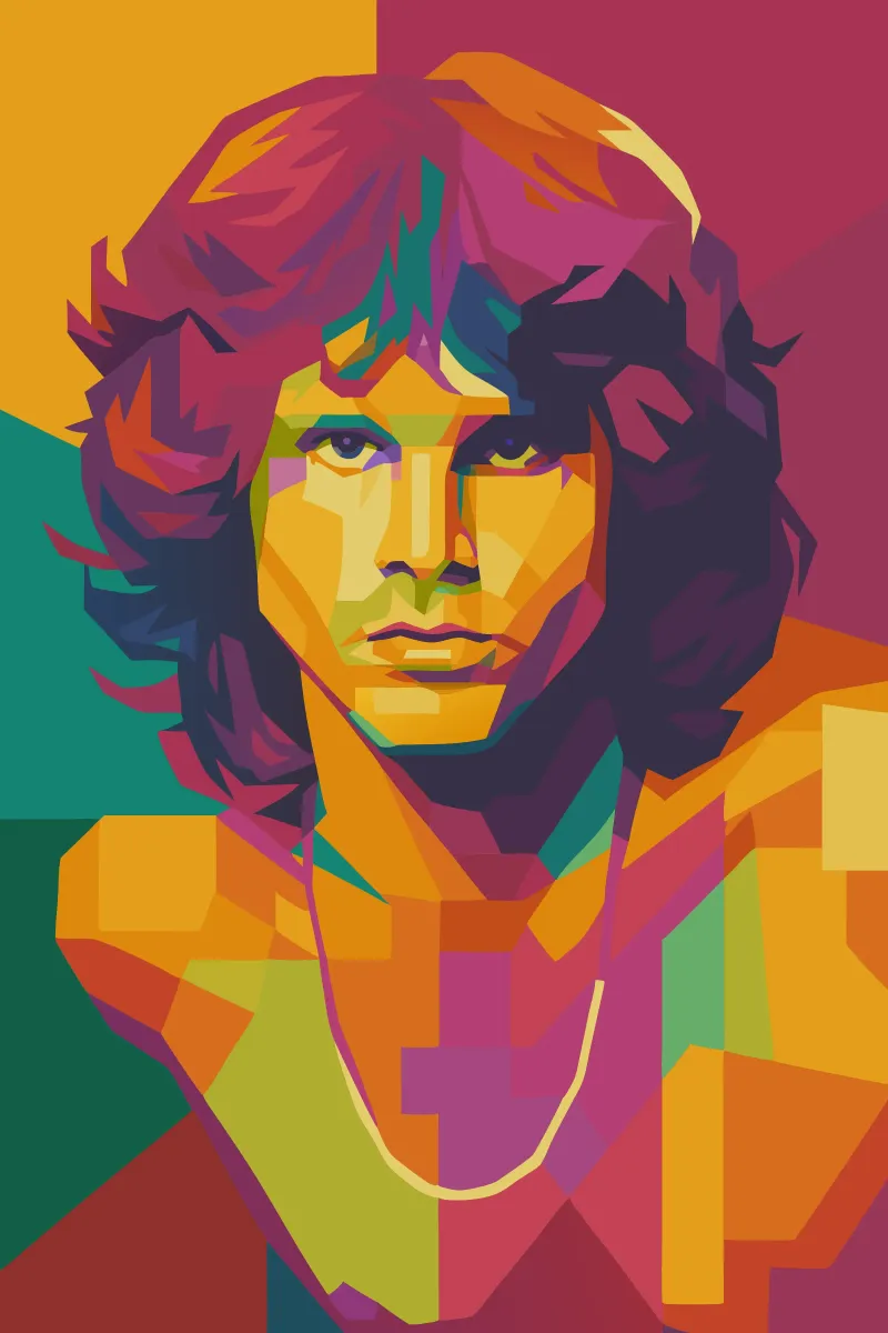 jim morison retro pop art wpap pellicola backlit da aiswa