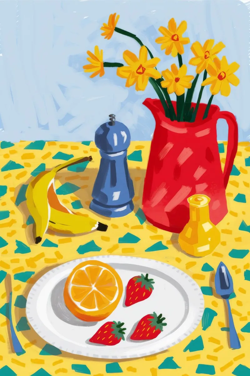 Gioia della cucina del girasole poster con telaio in plastica da Paez Harmony
