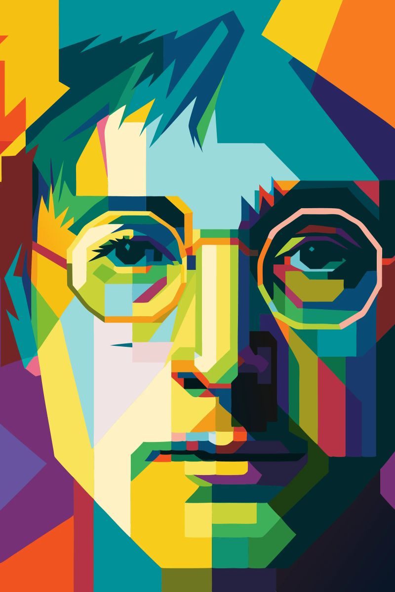 john lennon retro pop art wpap pellicola backlit da aiswa