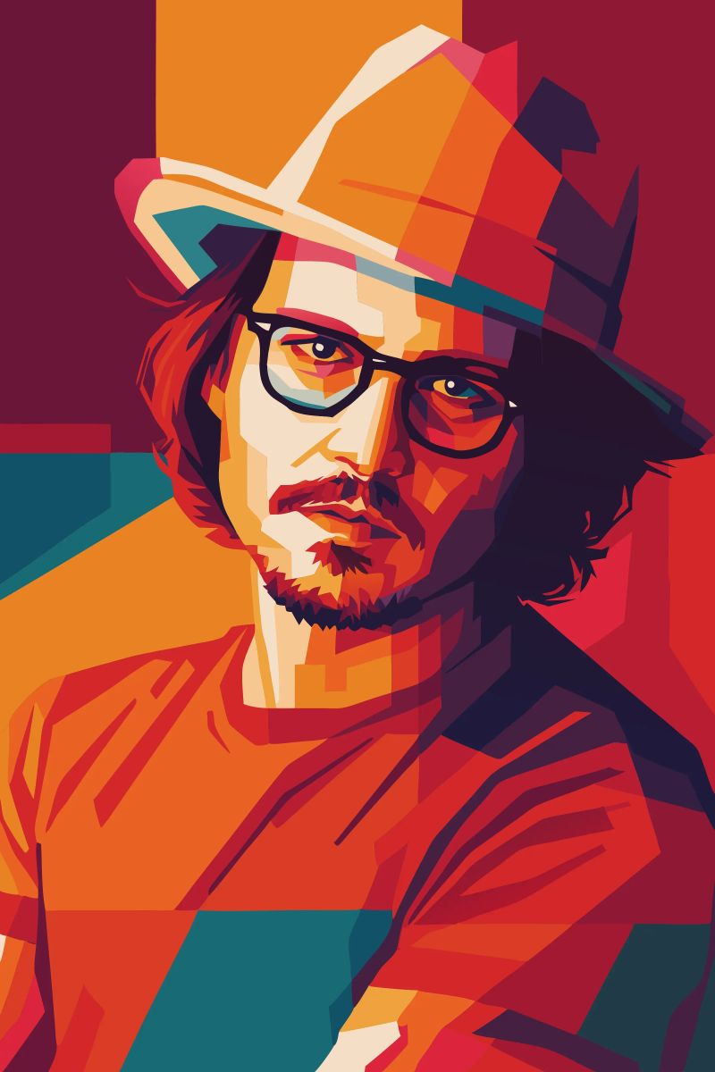 johnny deep retro pop art wpap pellicola backlit da aiswa