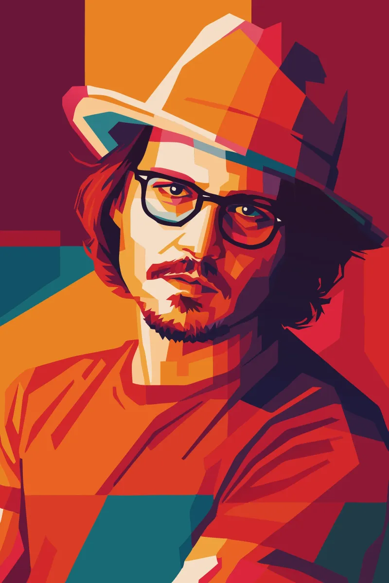 johnny deep retro pop art wpap metacrilato de aiswa