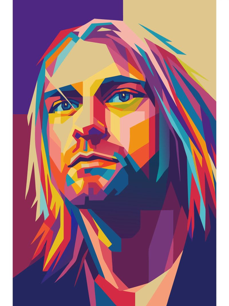 kurt cobain retro pop art wpap pellicola backlit da aiswa