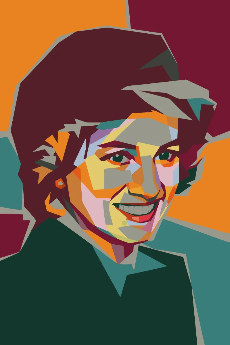 lady diana retro pop art wpap pellicola backlit da aiswa