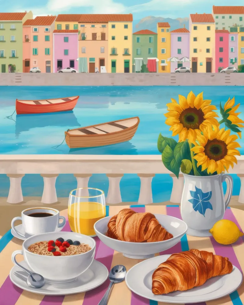 Terrazza per la colazione con vista sul mare pellicola backlit da Paez Harmony