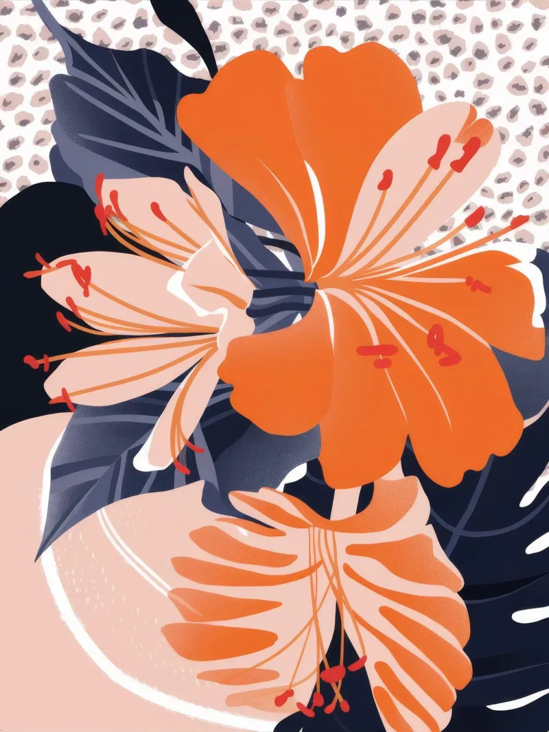 Hibiscus Bloom Grandeur poster met kunststof frame van Paez Harmony