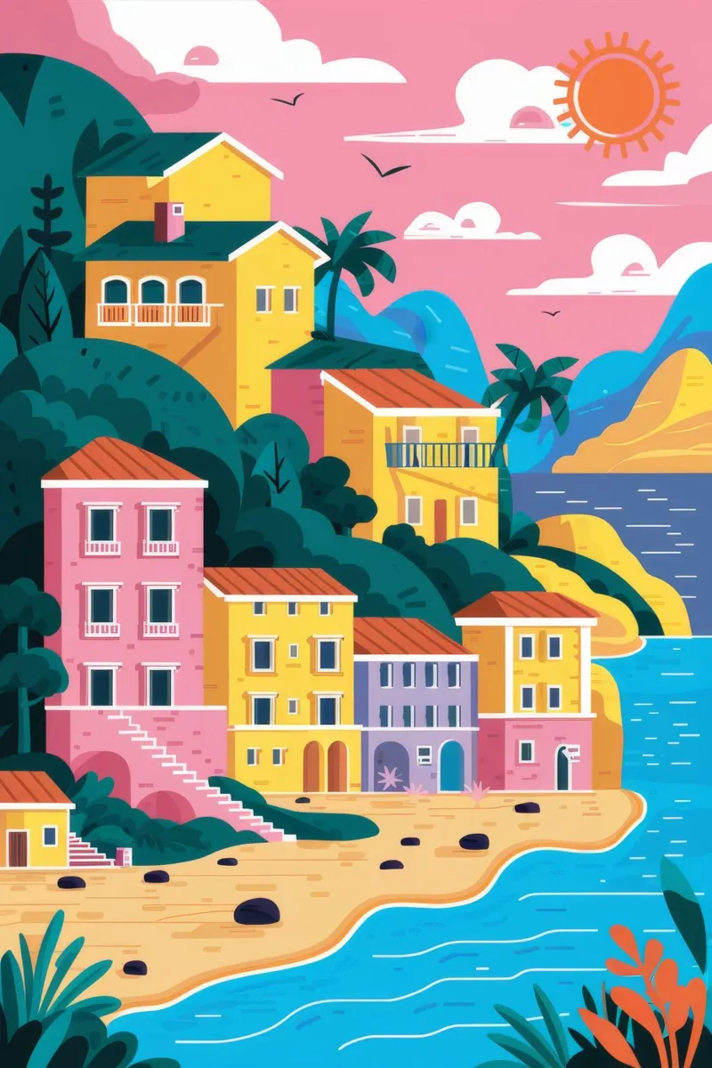 Hillside Bay Dream canvas by Lumi Eyes