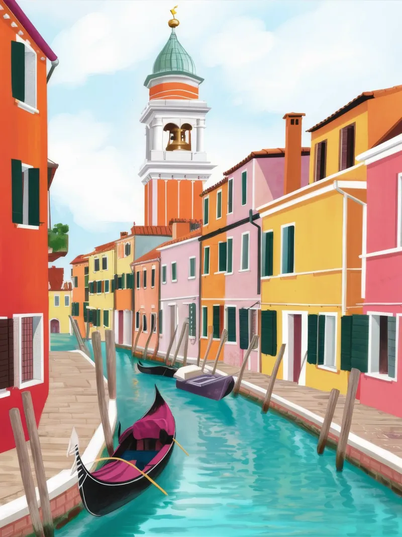 Sogno del canale di Venezia poster con telaio in alluminio da Haven Mirage