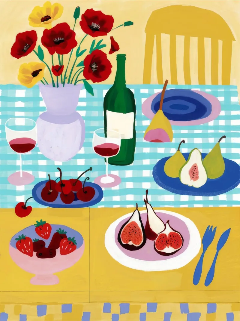 Festa della terrazza estiva poster con telaio in plastica da Paez Harmony