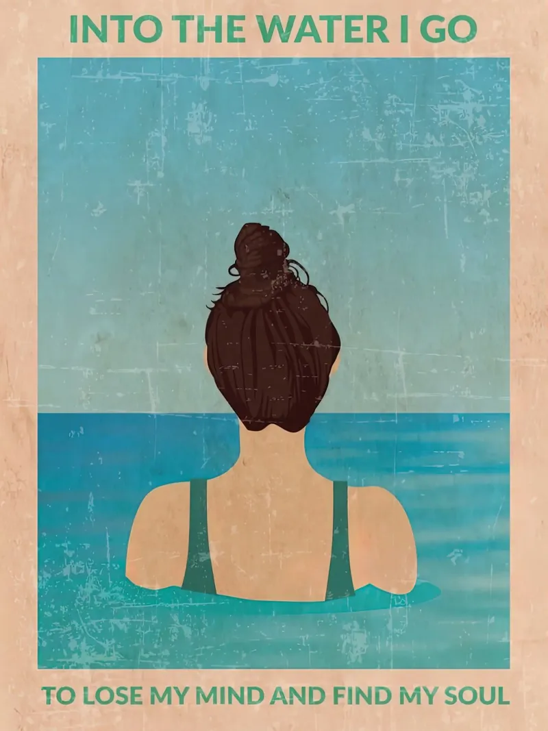 Into the water green poster con telaio in alluminio da burnet