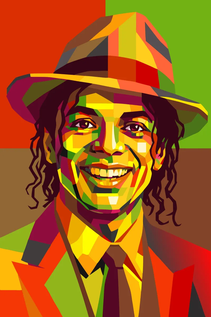 m jackson retro pop art wpap pellicola backlit da aiswa