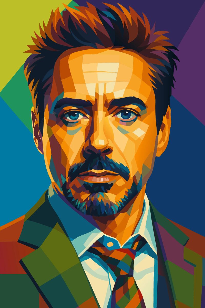 robert downey jr retro pop art wpap poster by aiswa