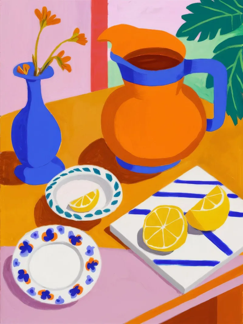 Orange Pitcher Lemons hahnemühle by Haven Mirage