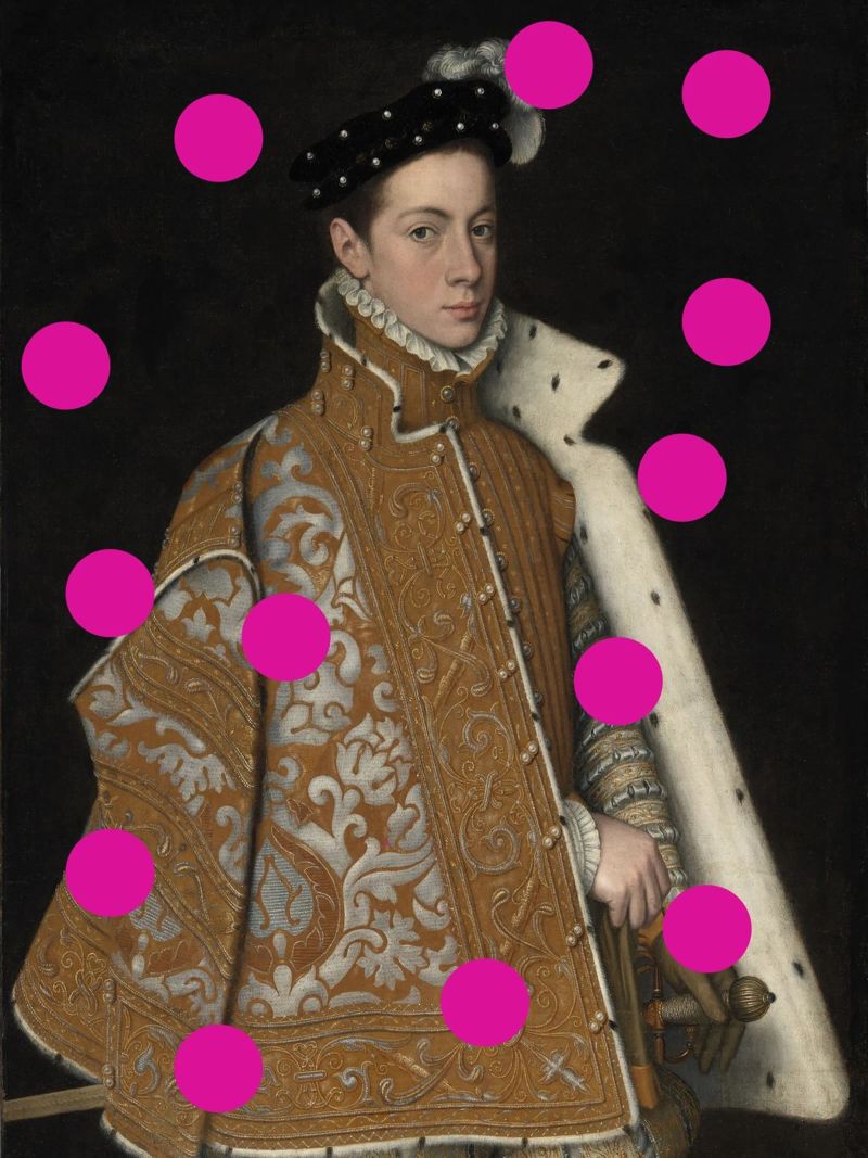 Man with Pink Dots pellicola backlit da GraceDigitalArtCo