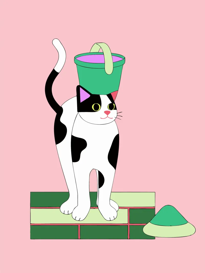 Kattenmand canvas met Baklijst van OUR SHOP