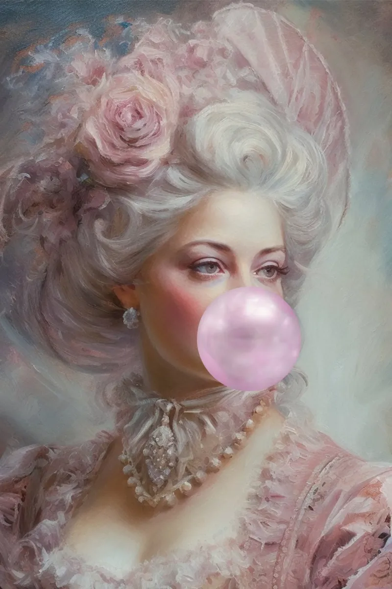 Marie-Antoinette Bubble-Gum Pink forex plate by GraceDigitalArtCo