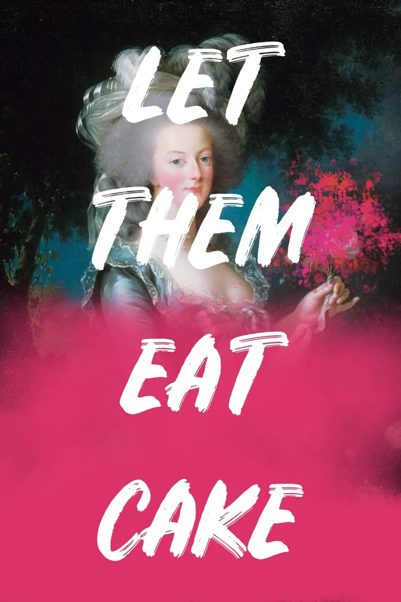 Marie-Antoinette Pink and White Text poster con telaio in legno da GraceDigitalArtCo