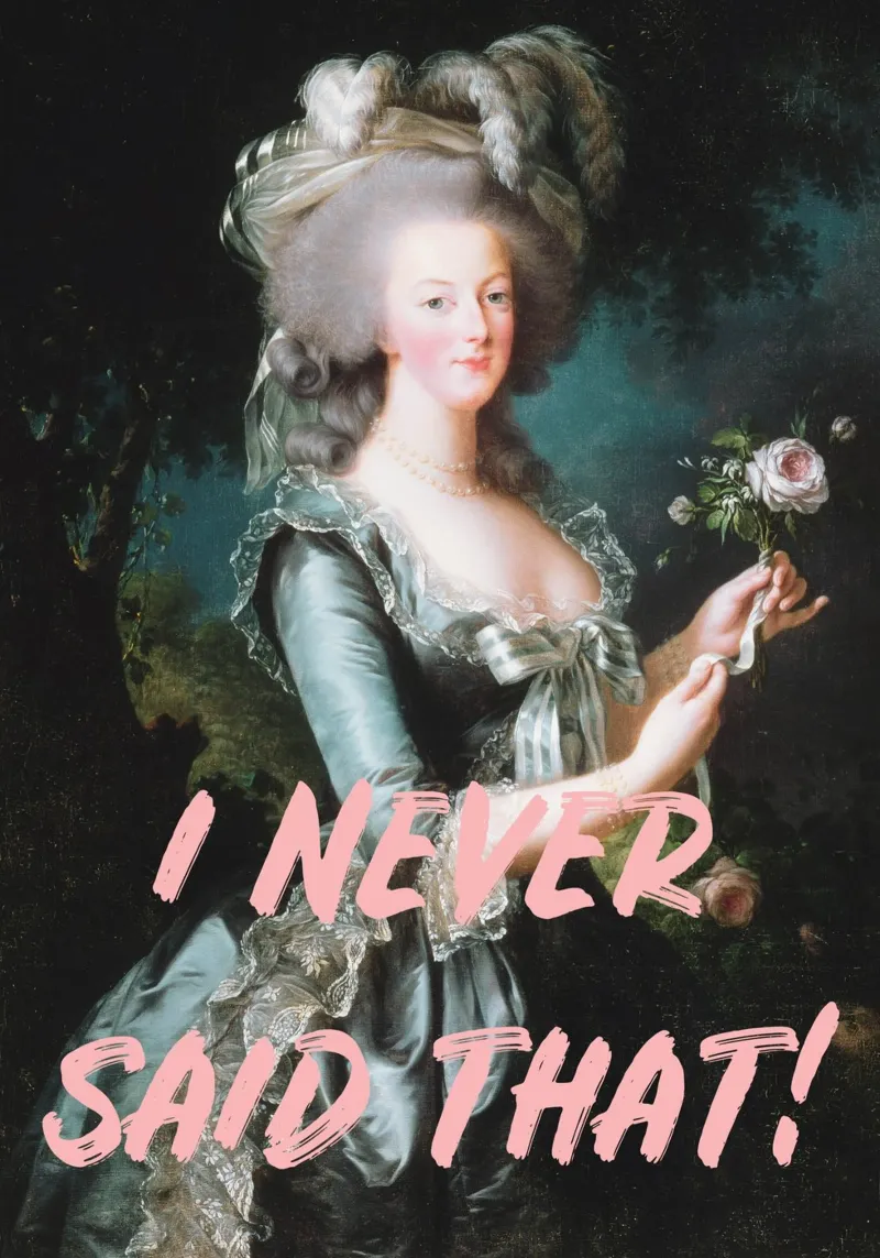 Marie-Antoinette - I never said that poster con telaio in alluminio da GraceDigitalArtCo