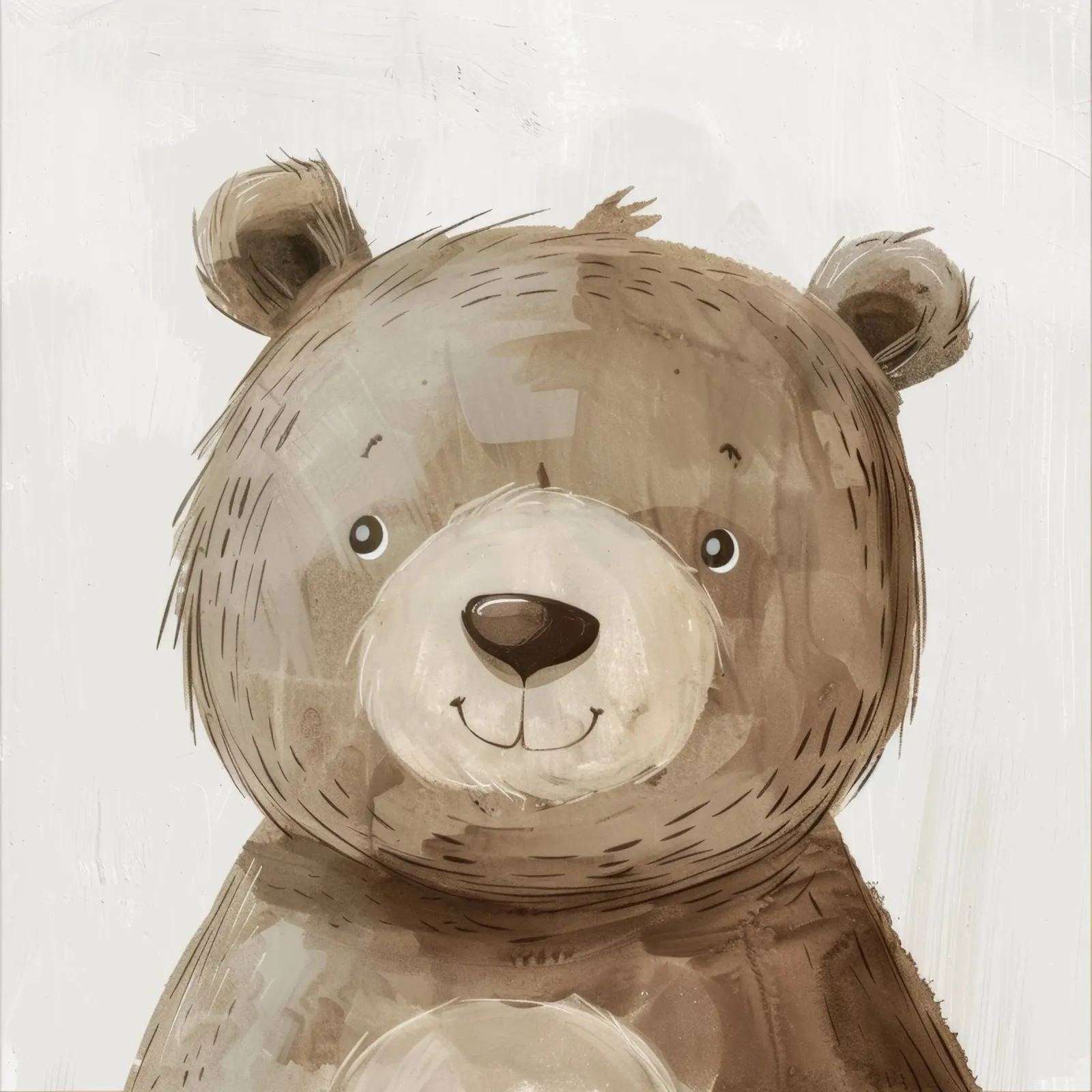 Illustrazione stilizzata di un cucciolo d'orso bruno sorridente pellicola backlit da DesignDoodle