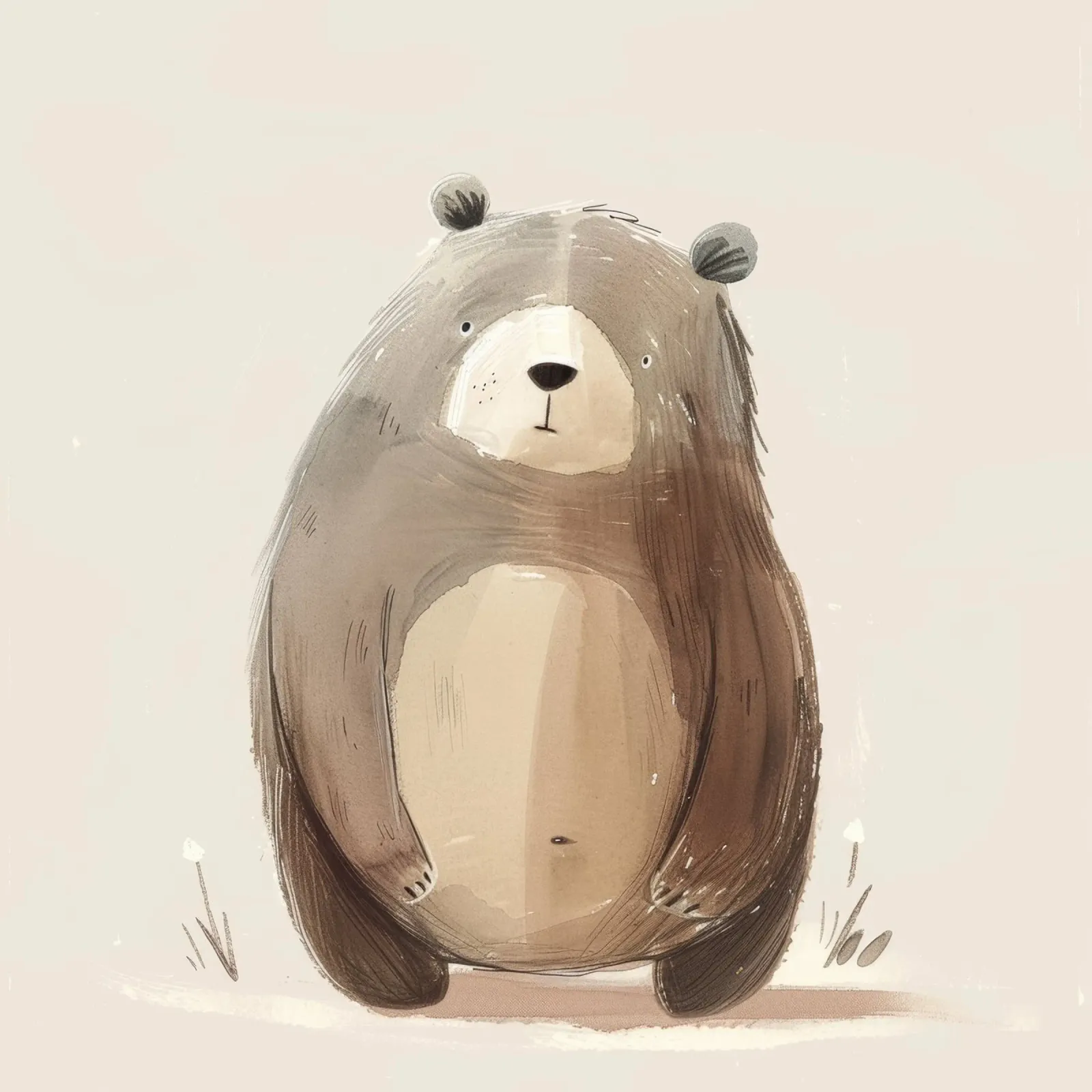 Illustrazione stilizzata ad acquerello di un orso bruno pellicola backlit da DesignDoodle
