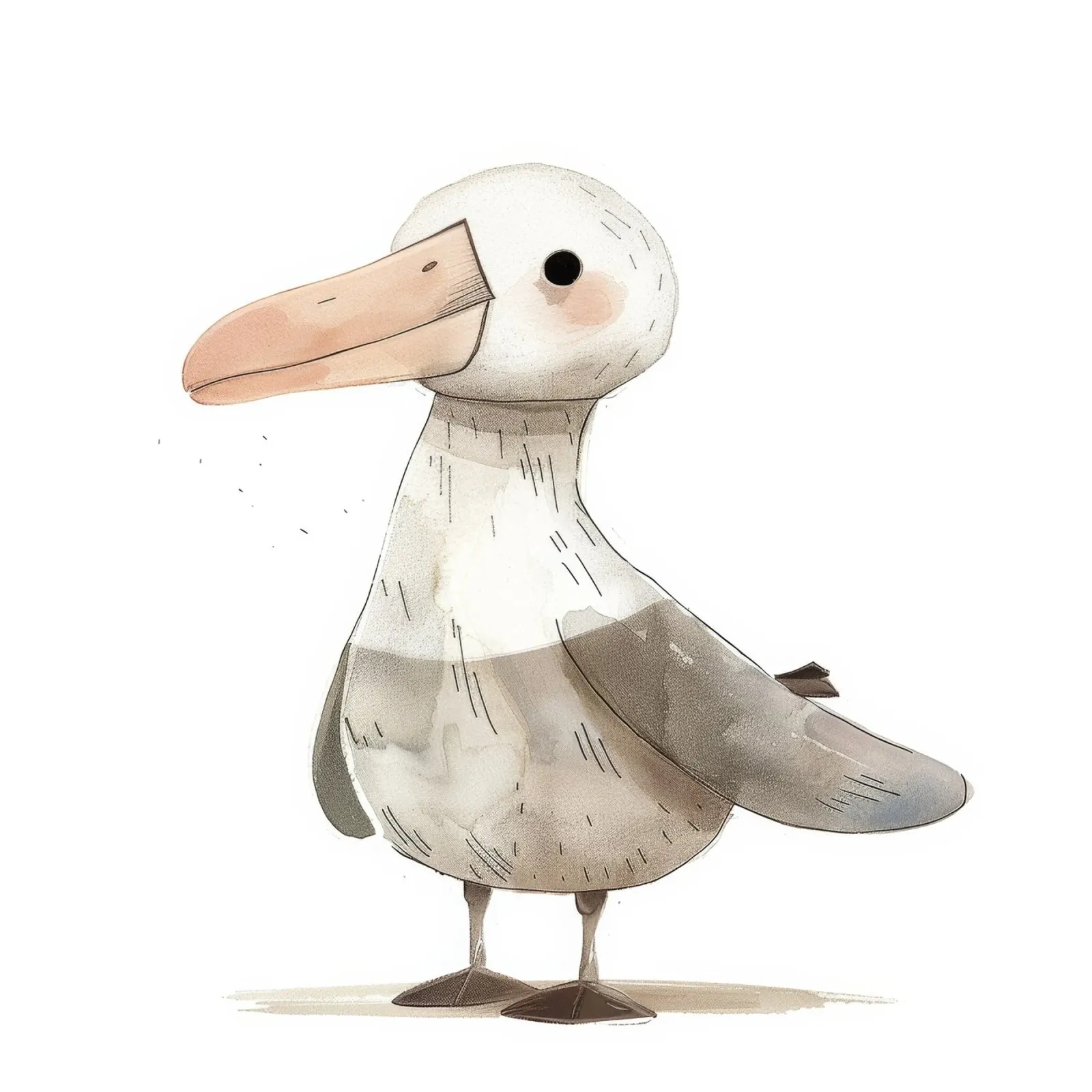 Illustrazione stilizzata ad acquerello di un albatros pellicola backlit da DesignDoodle