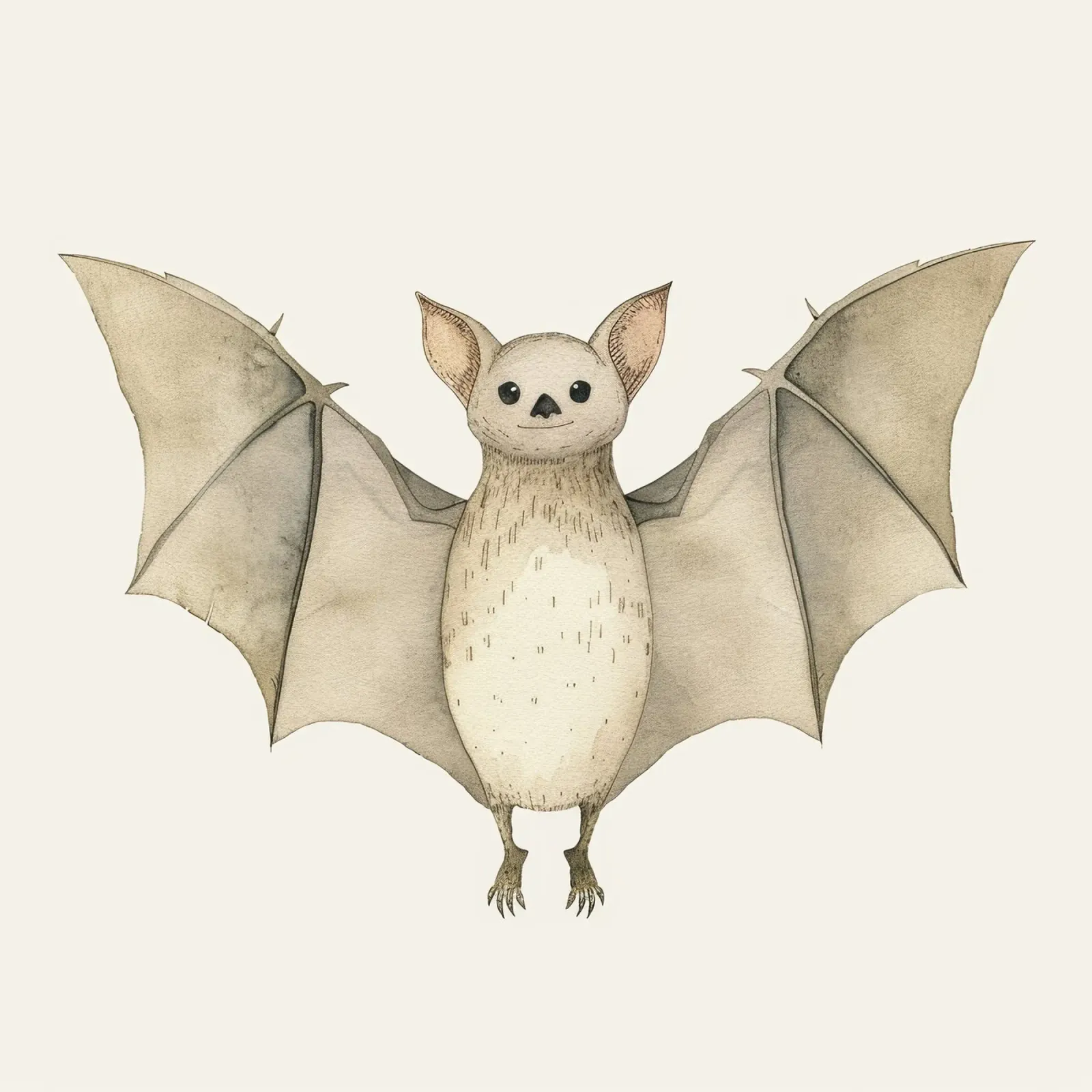 Illustrazione ad acquerello di un pipistrello ad ali spiegate pellicola backlit da DesignDoodle