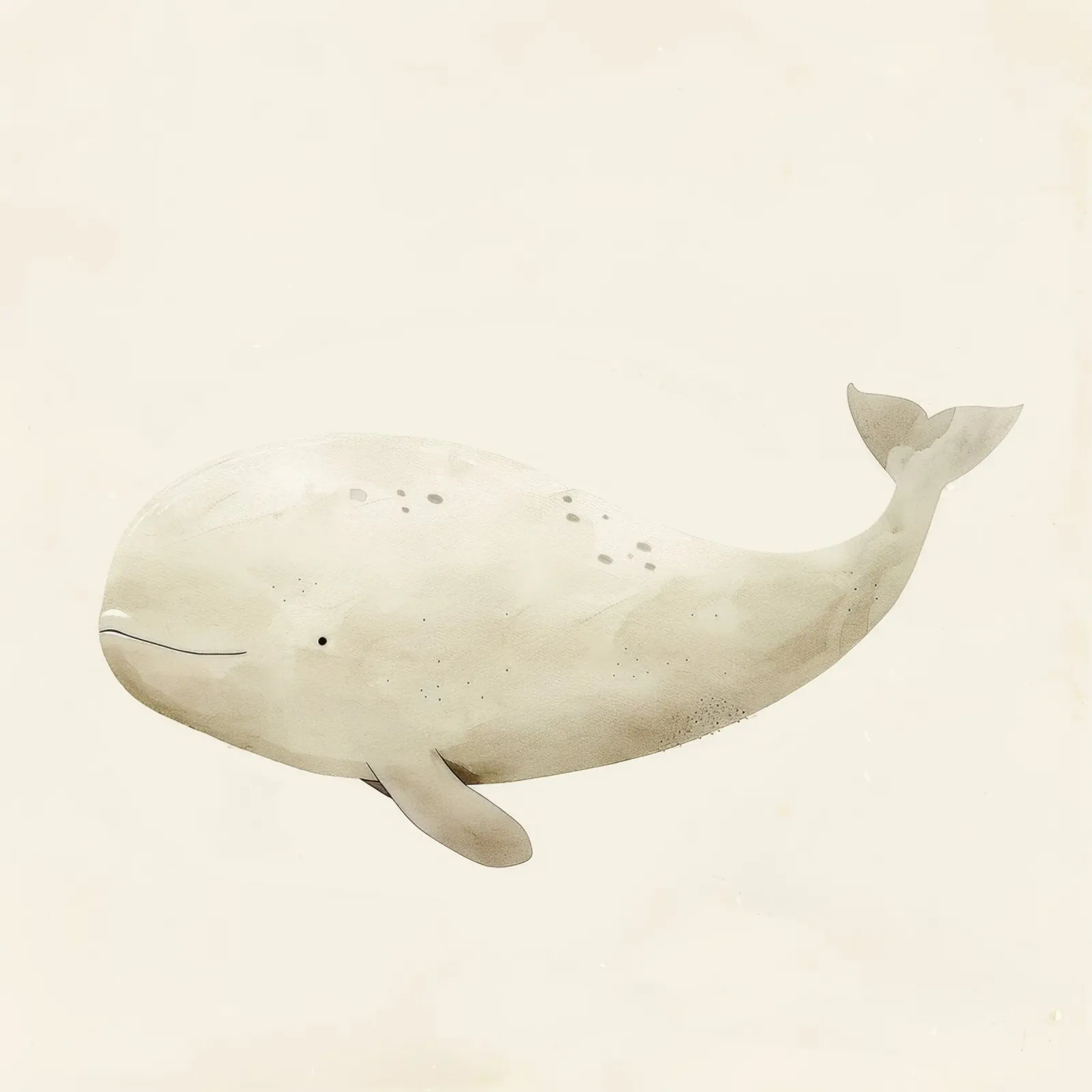 Illustrazione ad acquerello di una balena beige pellicola backlit da DesignDoodle